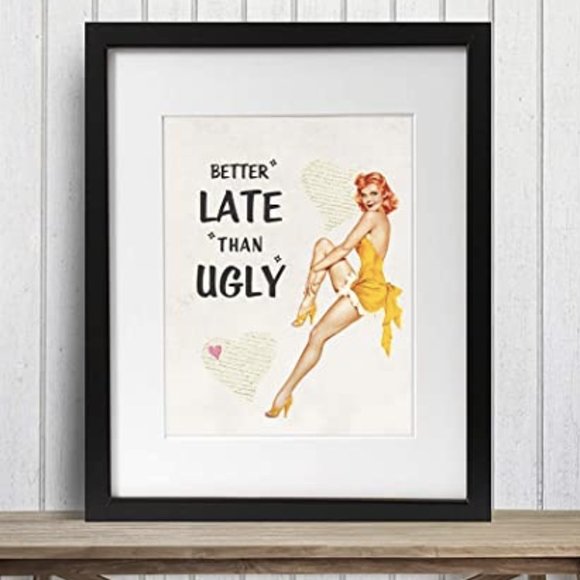 Bohemian Other - Funny Vintage 1950s Pinup Girl Print Home Decor